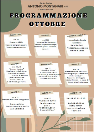 Programmazione di ottobre 2026 al Montanari
